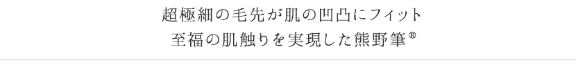 優しい肌あたりで毛穴の奥の汚れをかき出す「熊野筆」